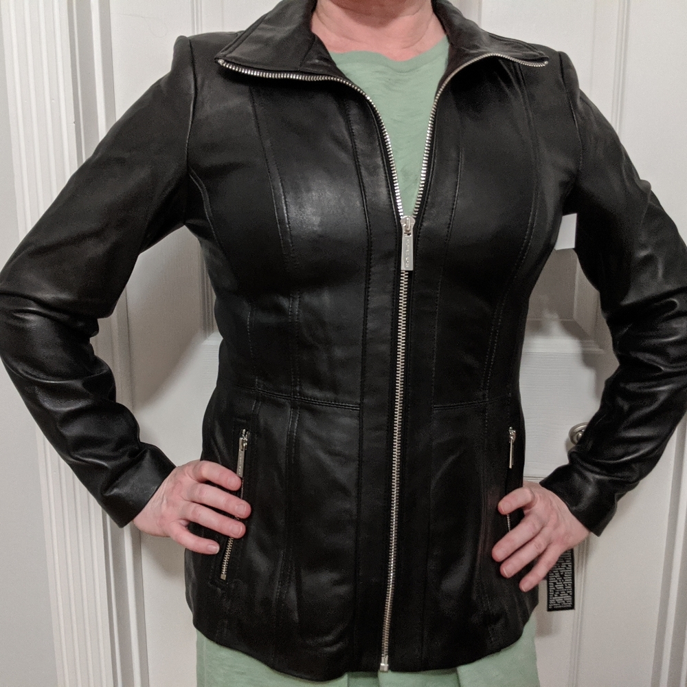 Michael Kors leather jacket NWT